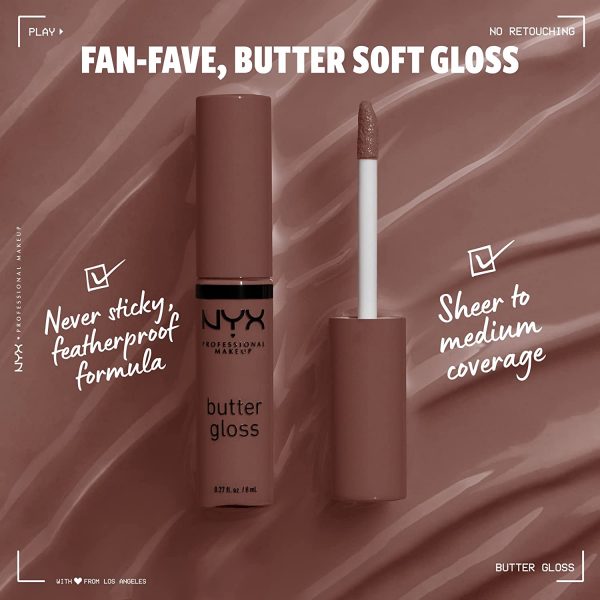 NYX PROFESSIONAL MAKEUP Butter Gloss, Non-Sticky Lip Gloss - Image 2