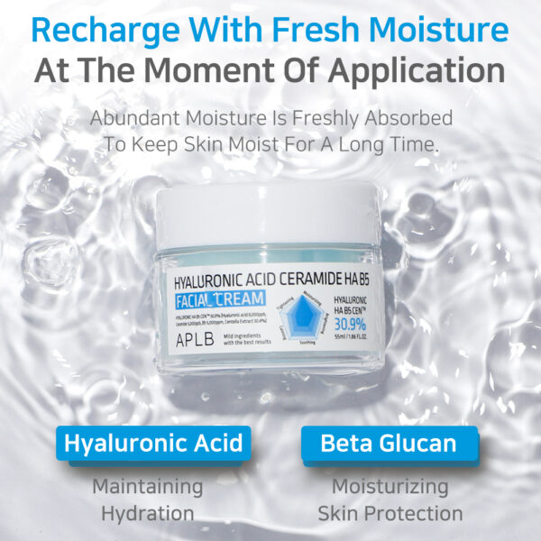 APLB Hyaluronic Acid Ceramide HA B5 Facial Cream 55ml - Image 2
